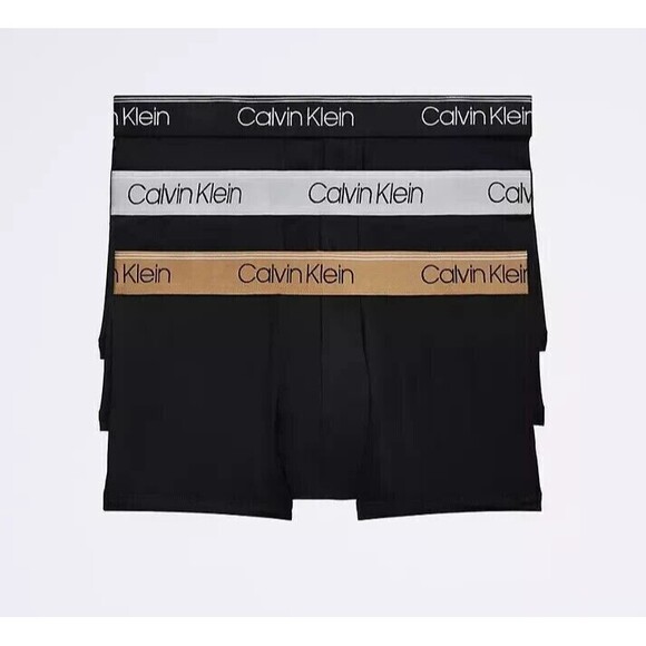 CALVIN KLEIN Mens 3-Pack Small Black Boxer Brief Microfiber Stretch Classic Fit - Picture 1 of 4